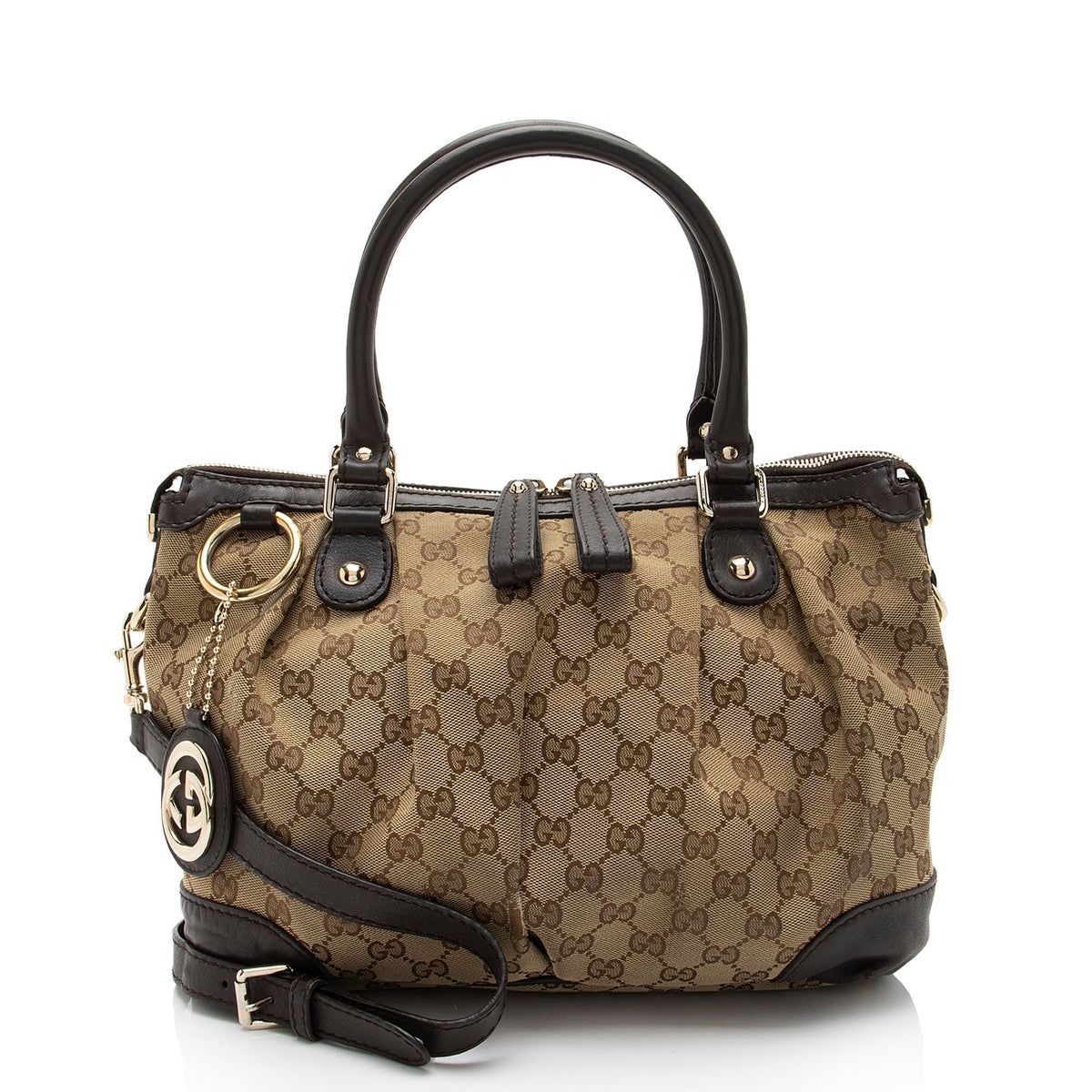 Gucci GG Canvas Sukey Top Handle Medium Satchel (SHF-oD6OoS)