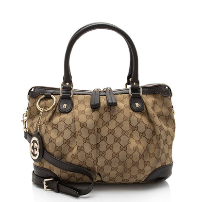 Gucci GG Canvas Sukey Top Handle Medium Satchel (SHF-oD6OoS)