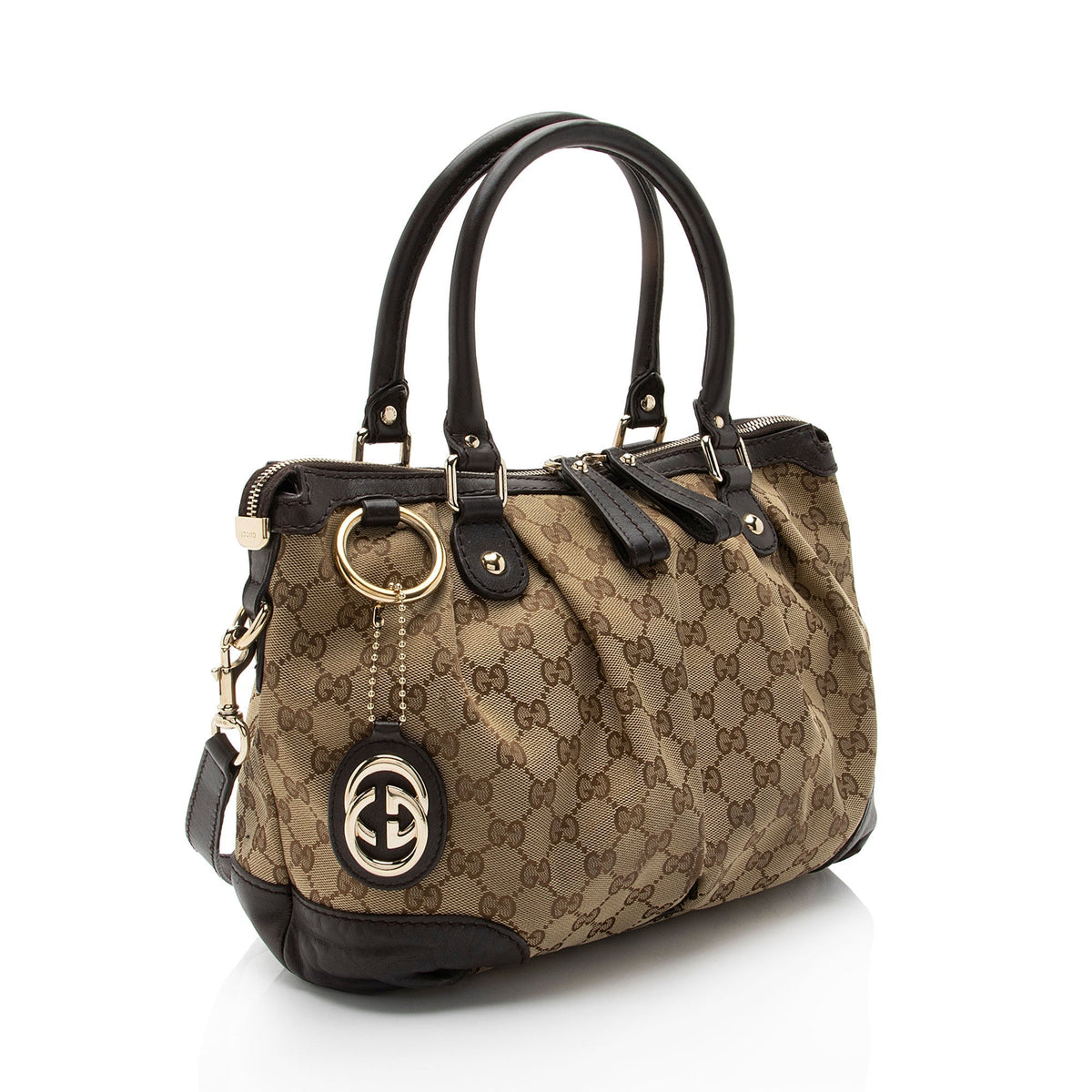 Gucci GG Canvas Sukey Top Handle Medium Satchel (SHF-oD6OoS)