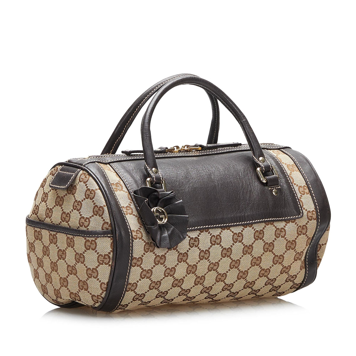 Gucci GG Canvas Trophy Handbag (SHG-4YAF0E)