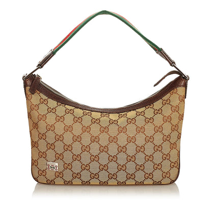 Gucci GG Canvas Web Baguette (SHG-25136)