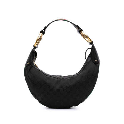 Gucci GG Canvas Web Bamboo Ring Hobo