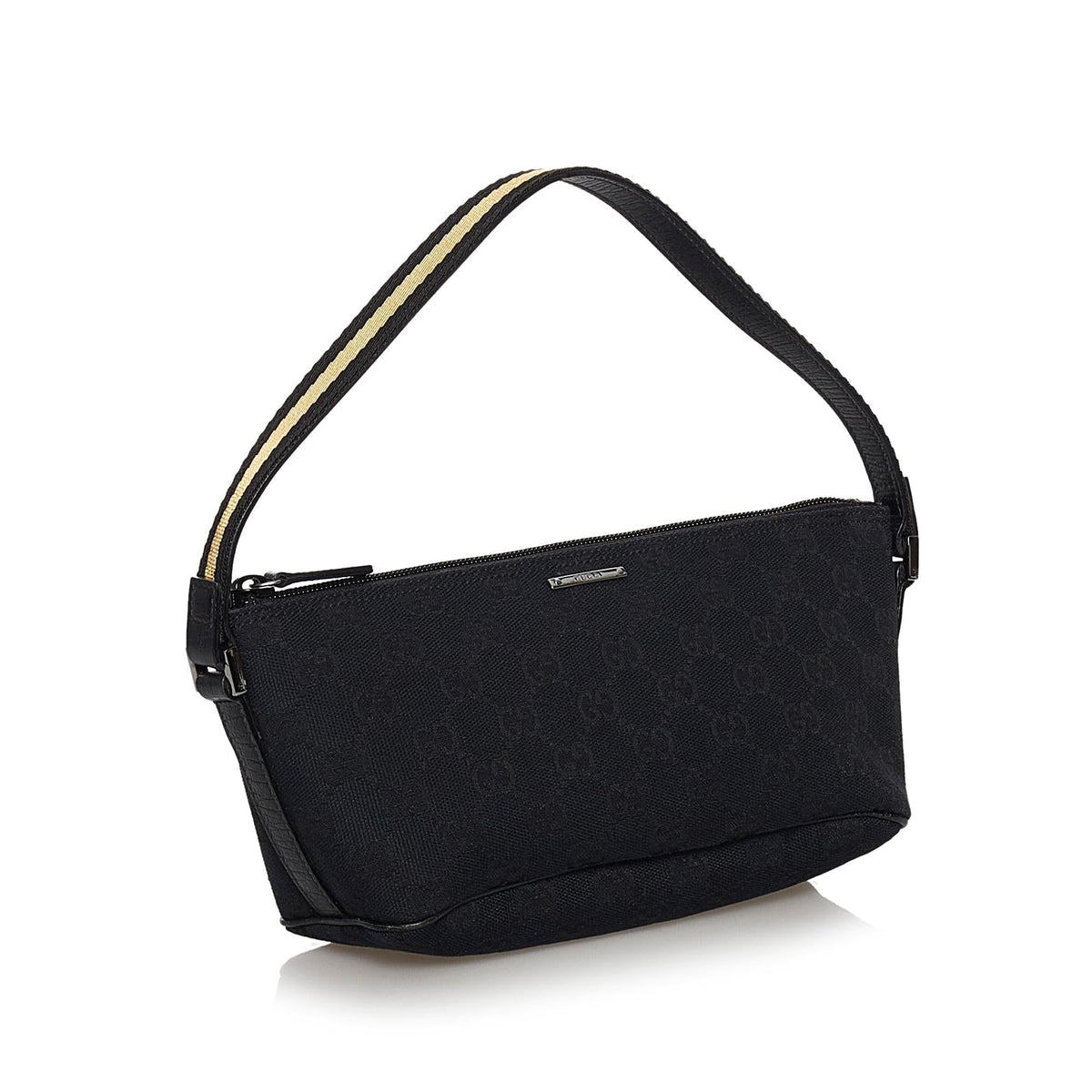 Gucci GG Canvas Web Boat Baguette (SHG-30597)