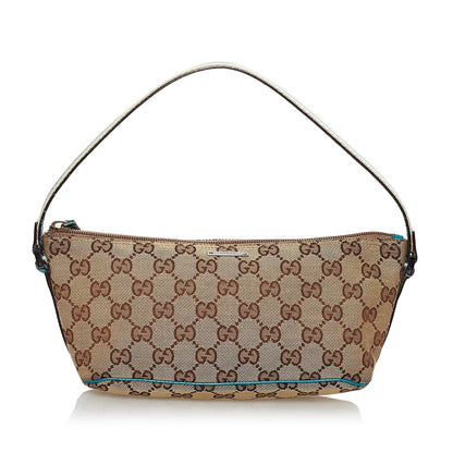 Gucci GG Canvas Web Boat Baguette (SHG-31063)