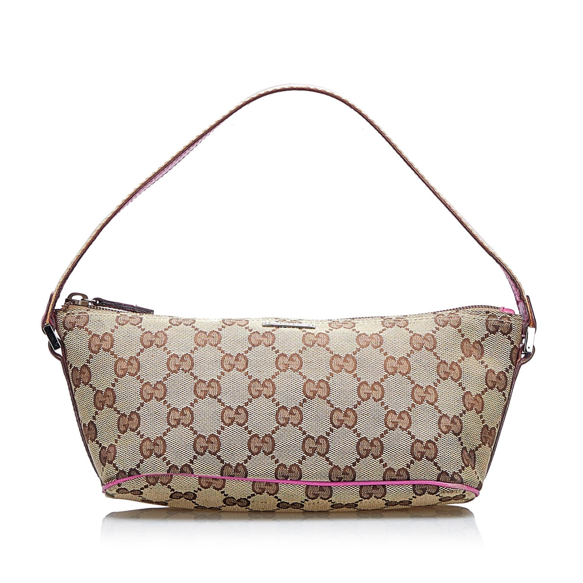 Gucci GG Canvas Web Boat Baguette (SHG-O1BGQv)
