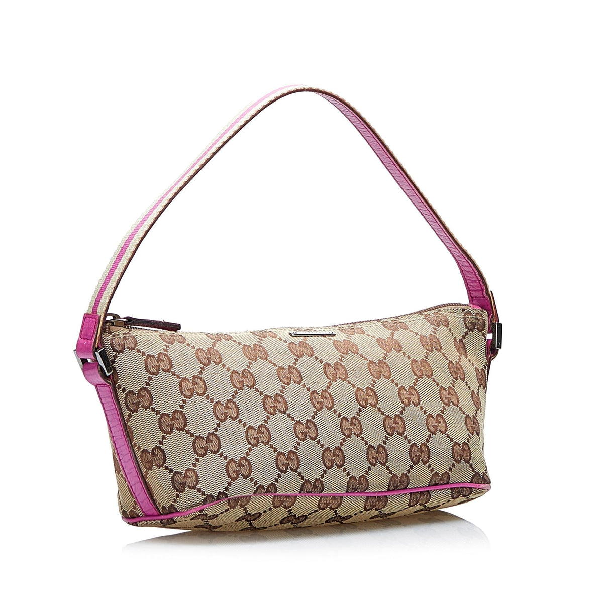 Gucci GG Canvas Web Boat Baguette (SHG-O1BGQv)