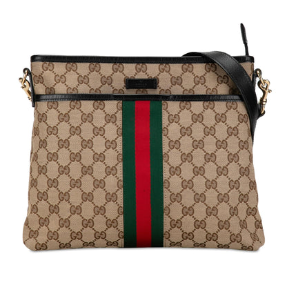 Gucci GG Canvas Web Crossbody Bag (SHG-I38dSw)
