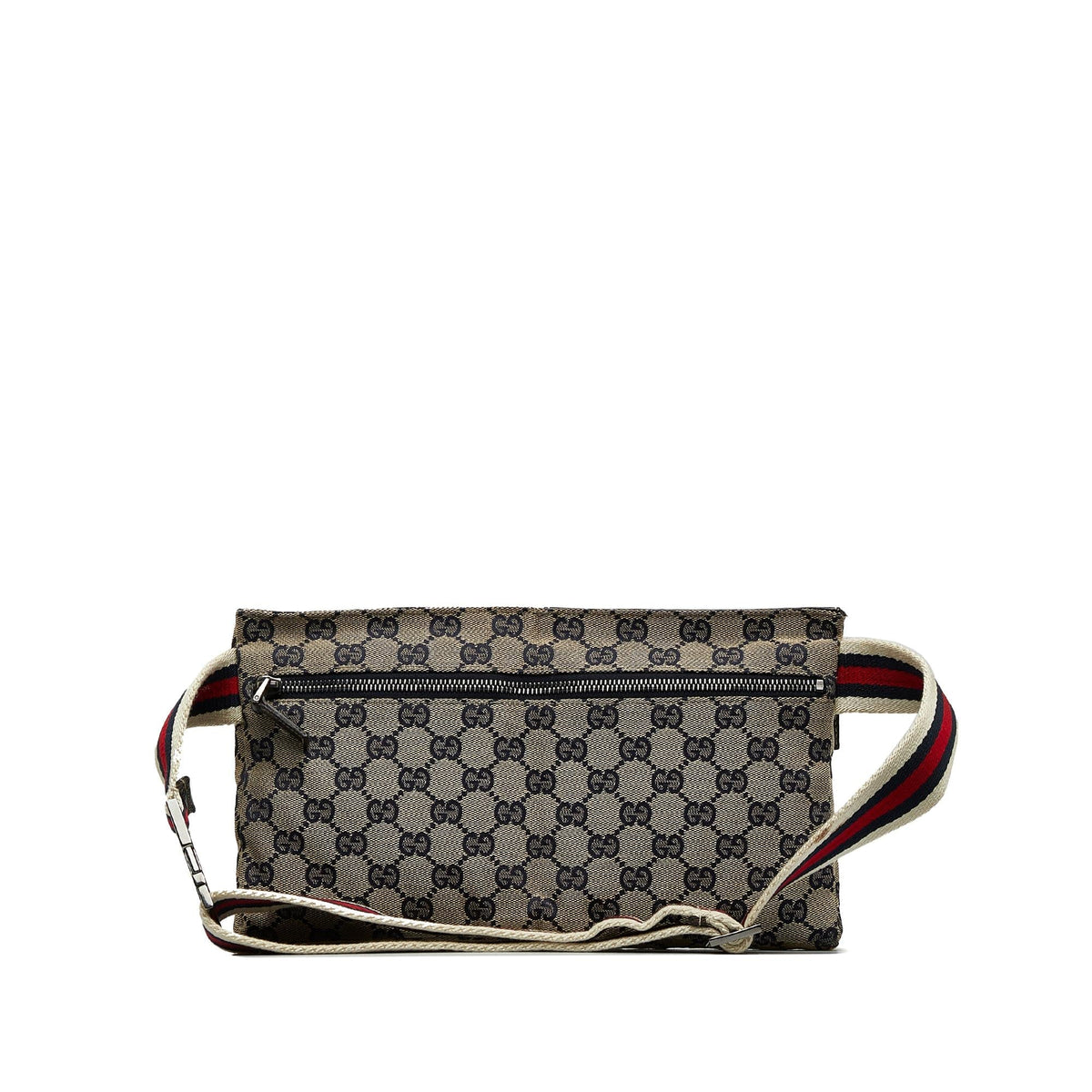 Gucci GG Canvas Web Double Pocket Belt Bag (SHG-VeLchB)
