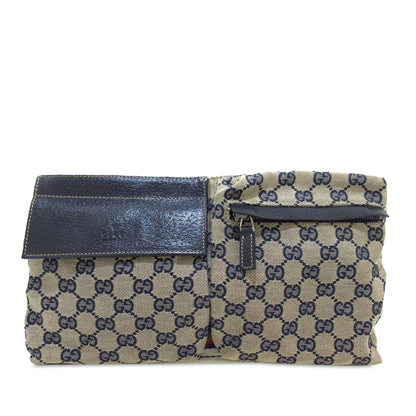 Gucci GG Canvas Web Double Pocket Belt Bag (SHG-R2ckk7)