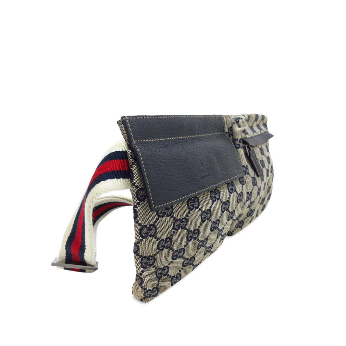 Gucci GG Canvas Web Double Pocket Belt Bag (SHG-R2ckk7)