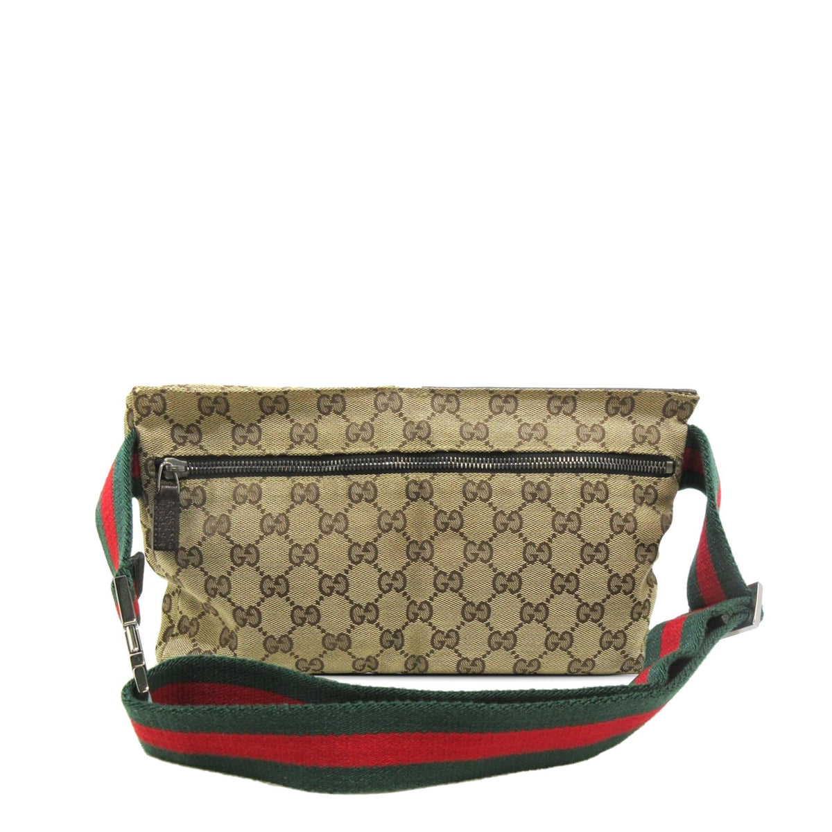 Gucci GG Canvas Web Double Pocket Belt Bag (SHG-8sdlRV)