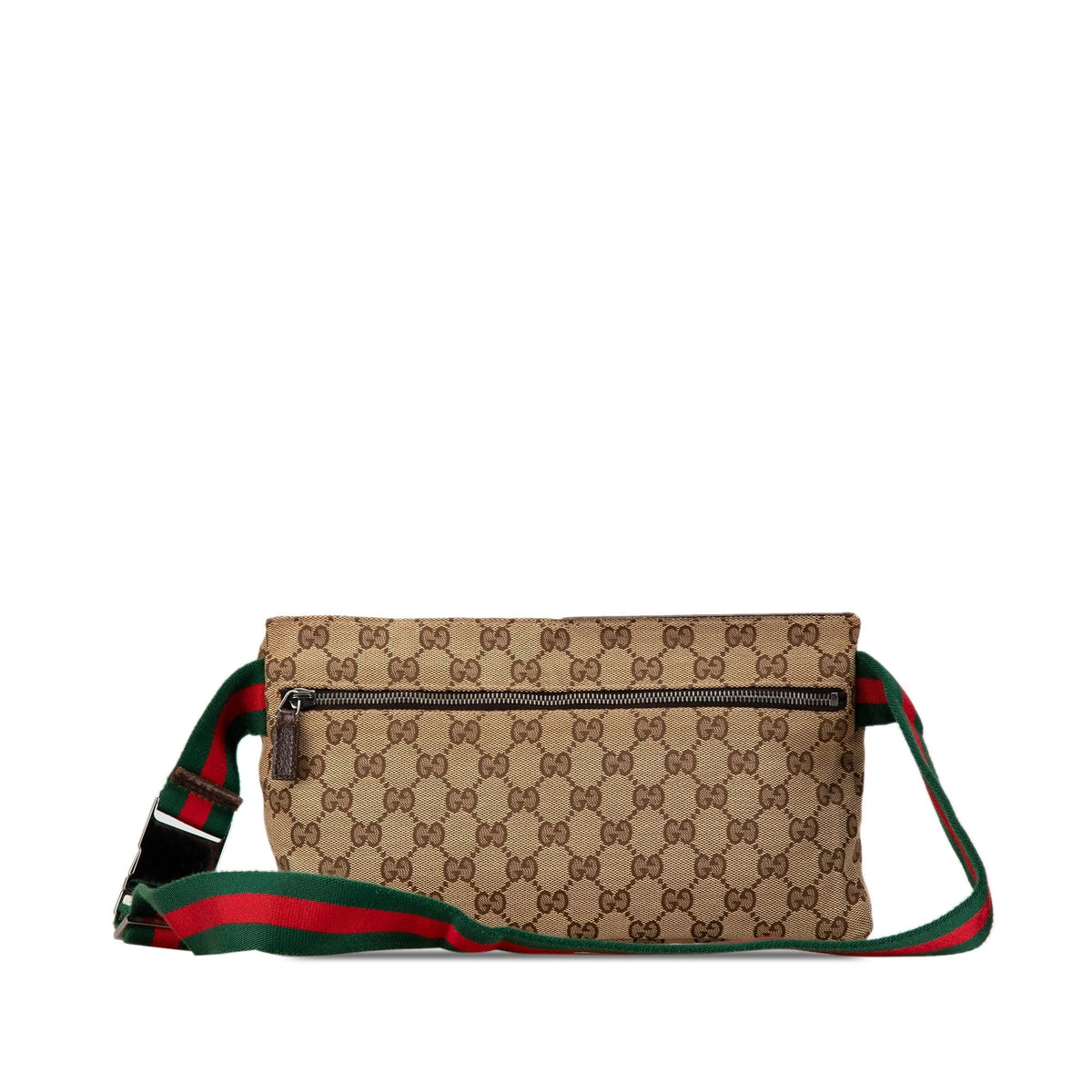 Gucci GG Canvas Web Double Pocket Belt Bag (SHG-pPMGTd)