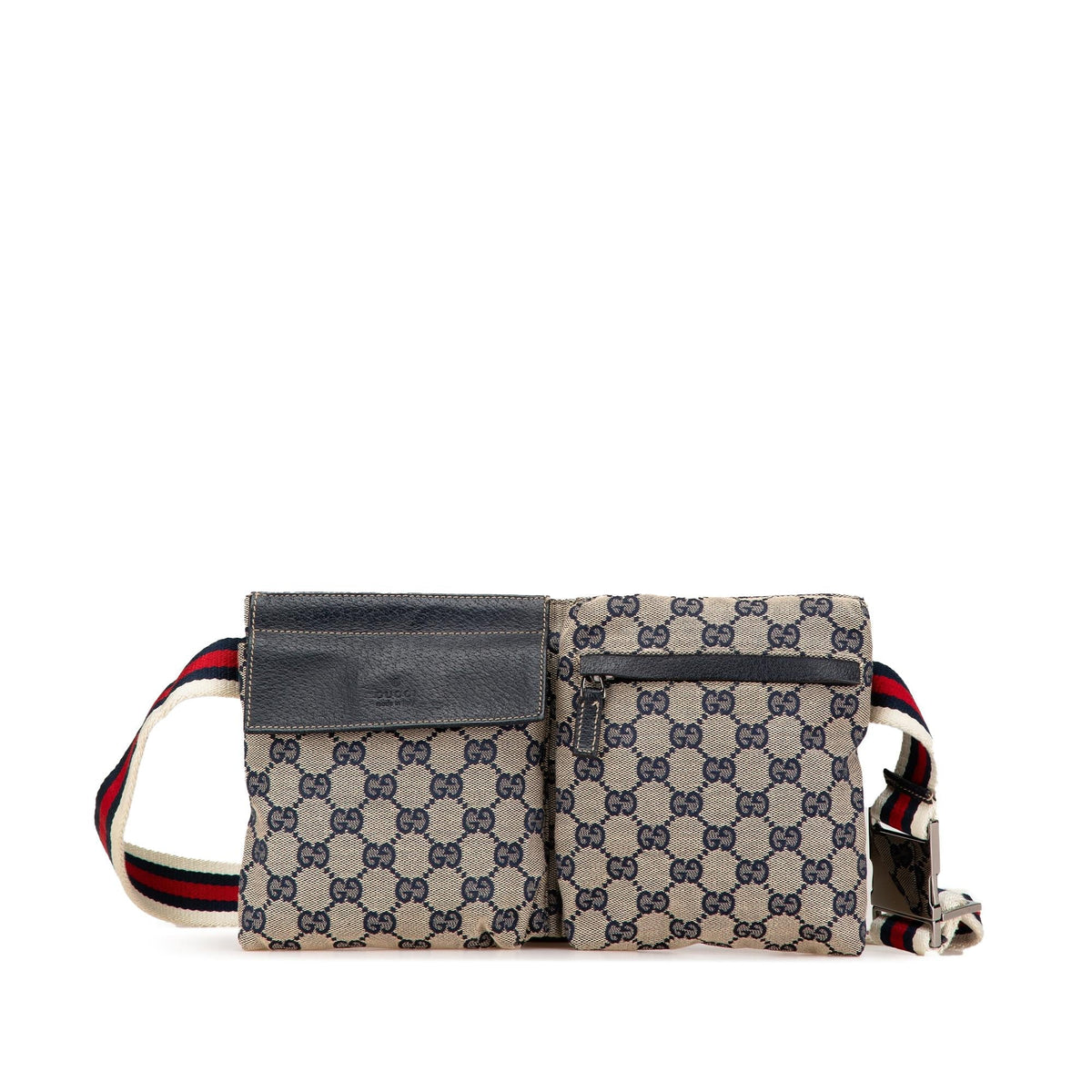 Gucci GG Canvas Web Double Pocket Belt Bag