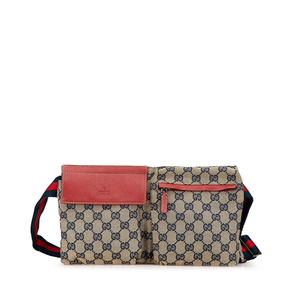 Gucci GG Canvas Web Double Pocket Belt Bag