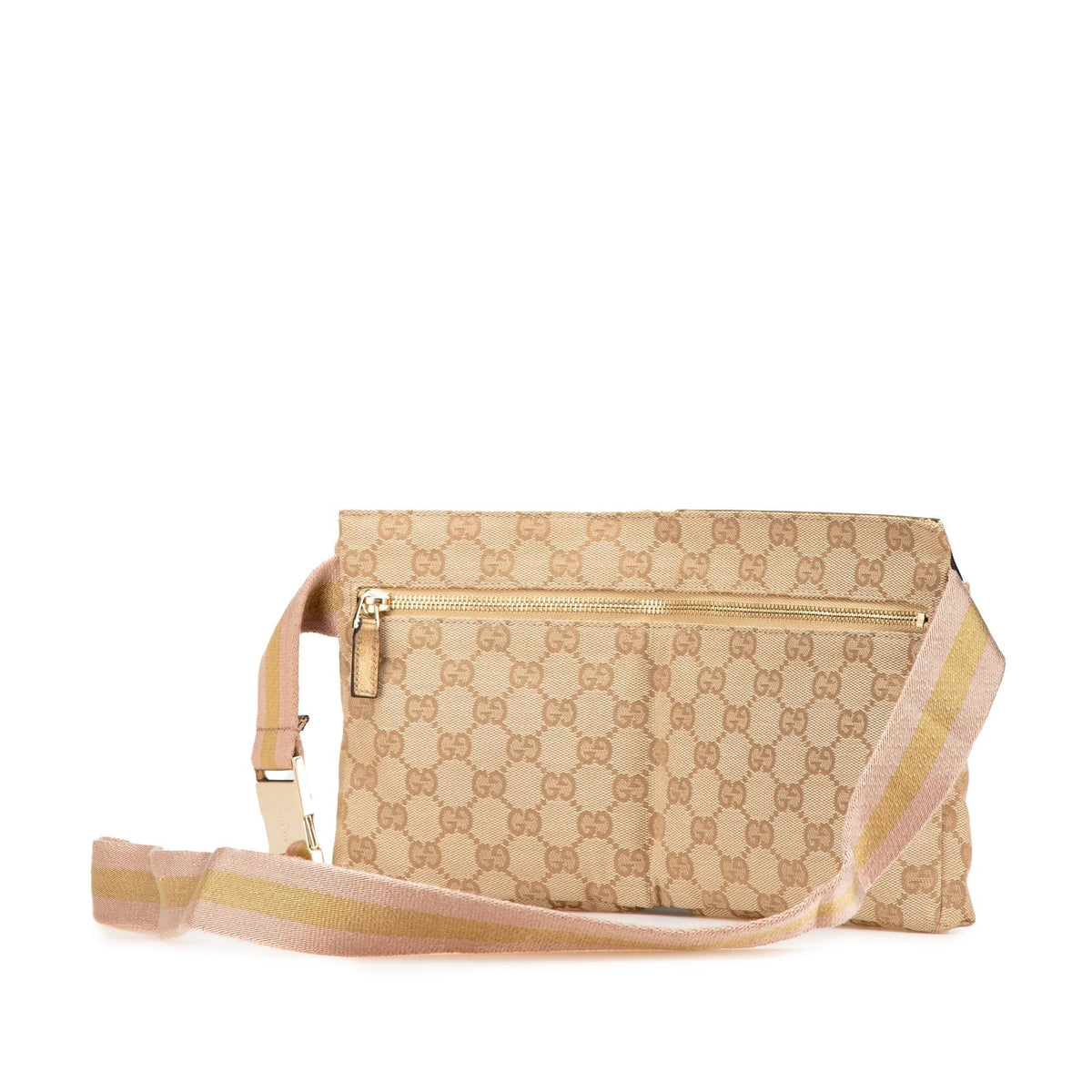 Gucci GG Canvas Web Double Pocket Belt Bag