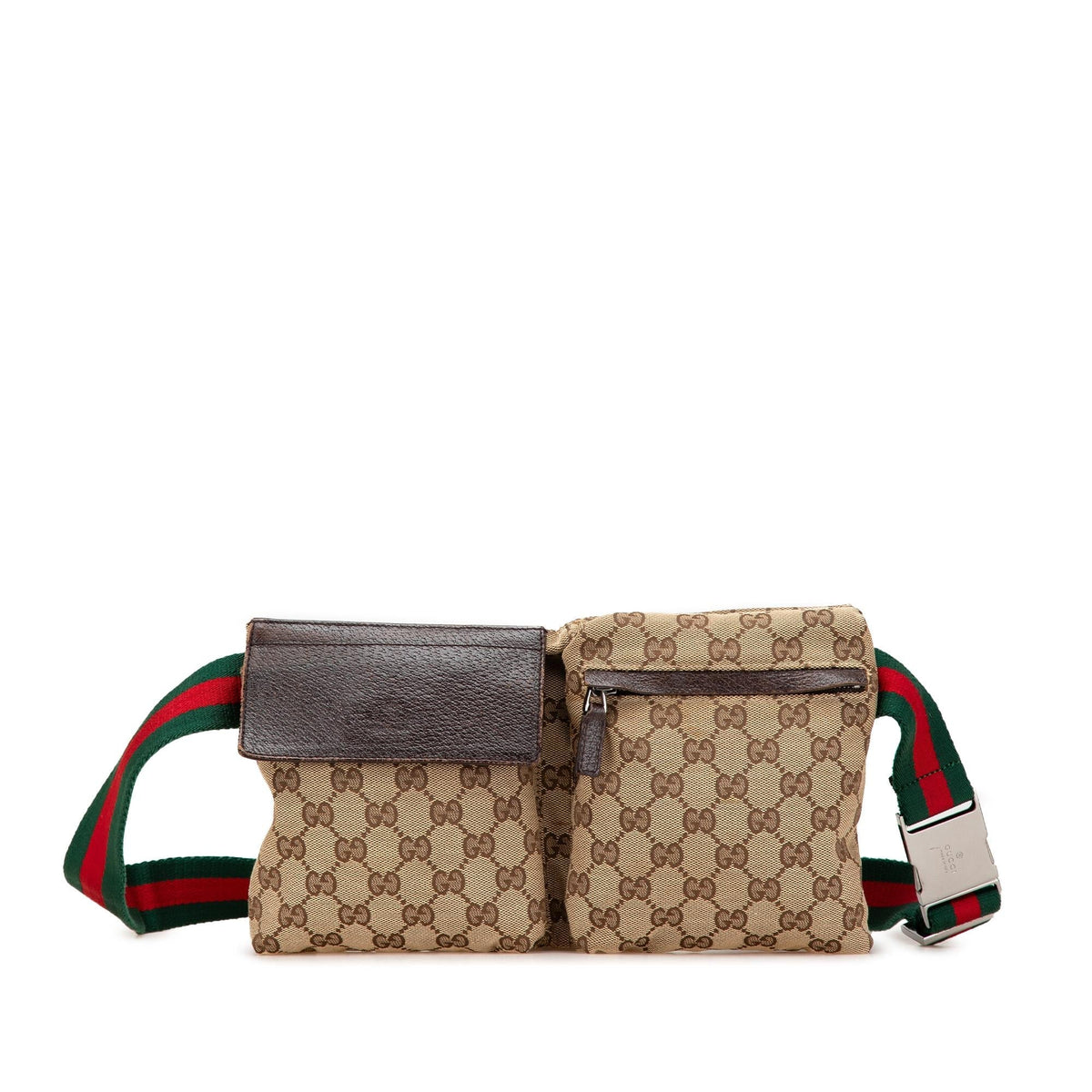 Gucci GG Canvas Web Double Pocket Belt Bag