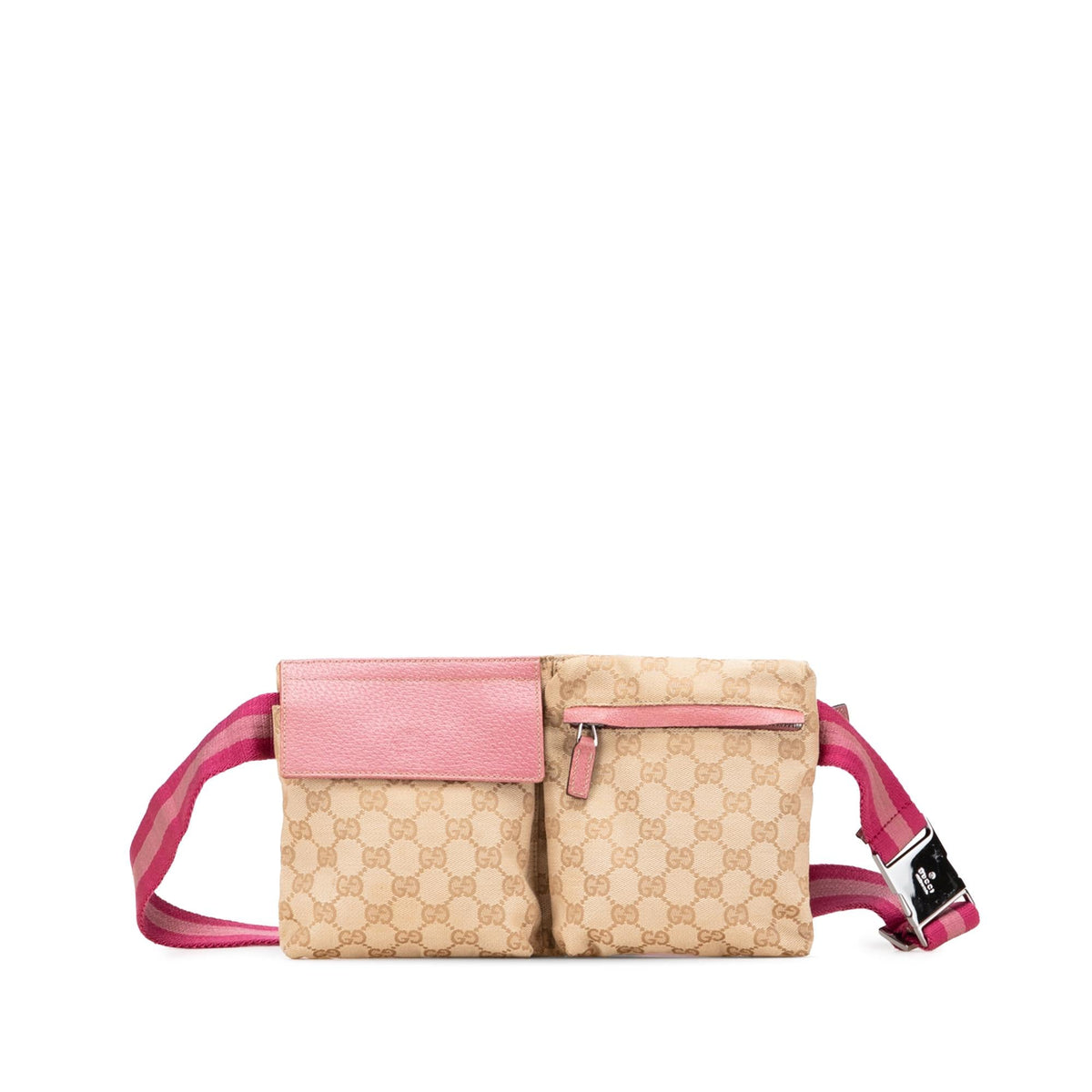 Gucci GG Canvas Web Double Pocket Belt Bag