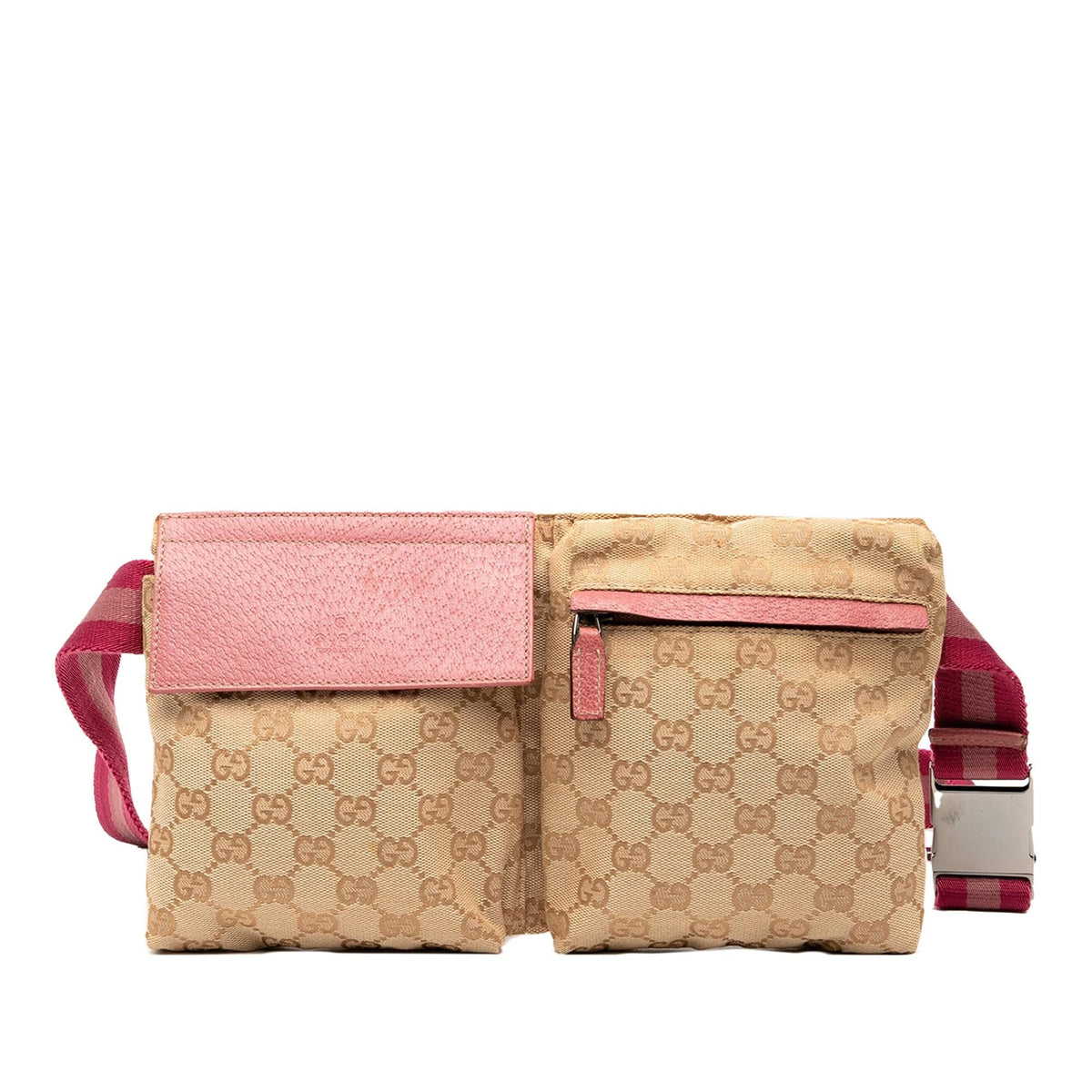 Gucci GG Canvas Web Double Pocket Belt Bag