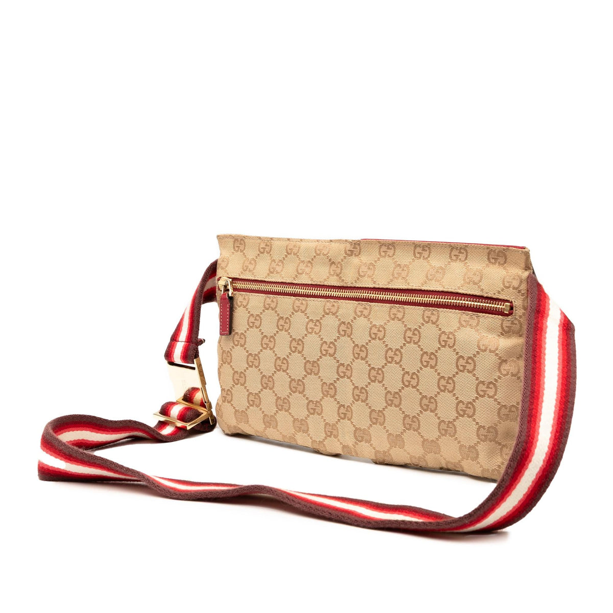 Gucci GG Canvas Web Double Pocket Belt Bag