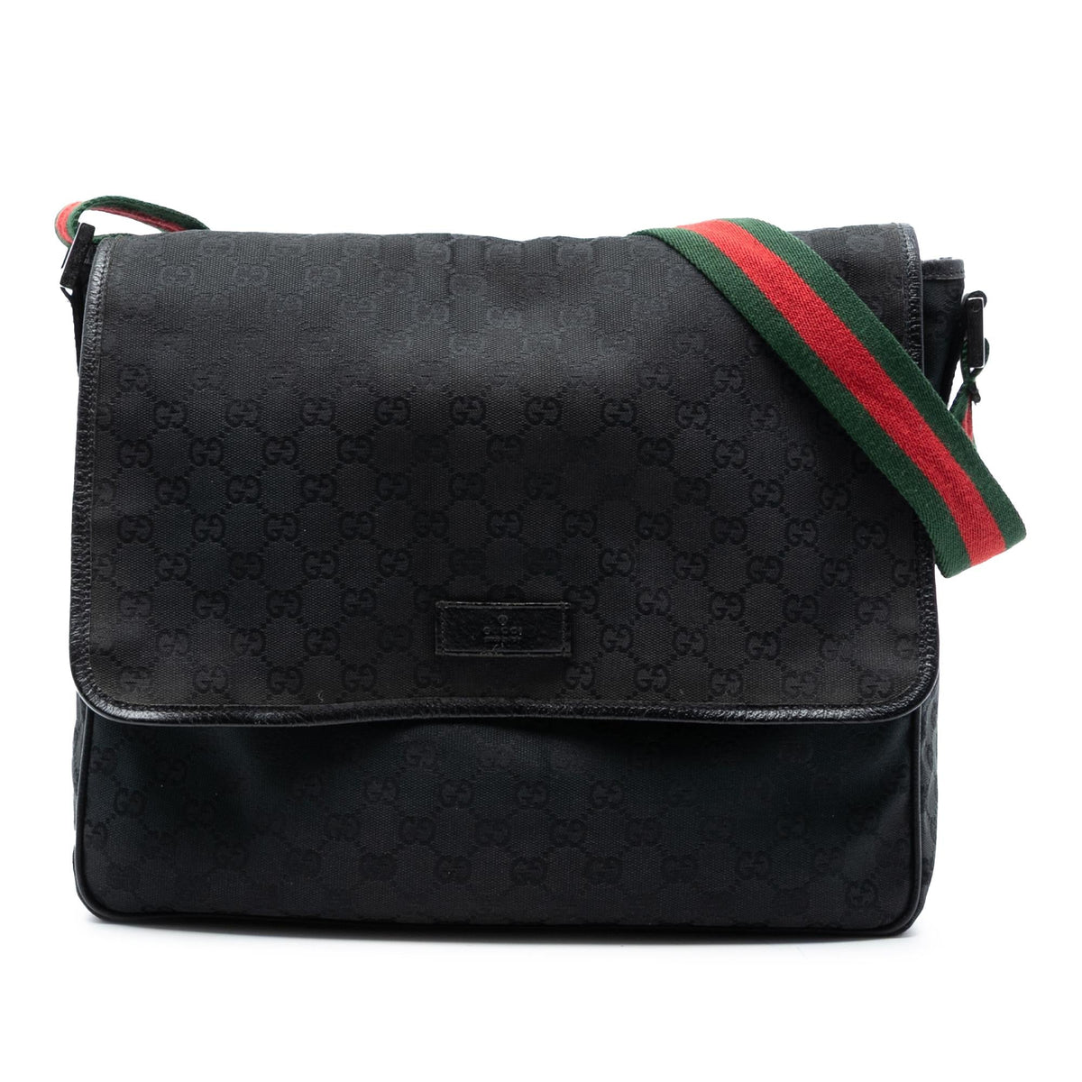 Gucci GG Canvas Web Flap Messenger Bag