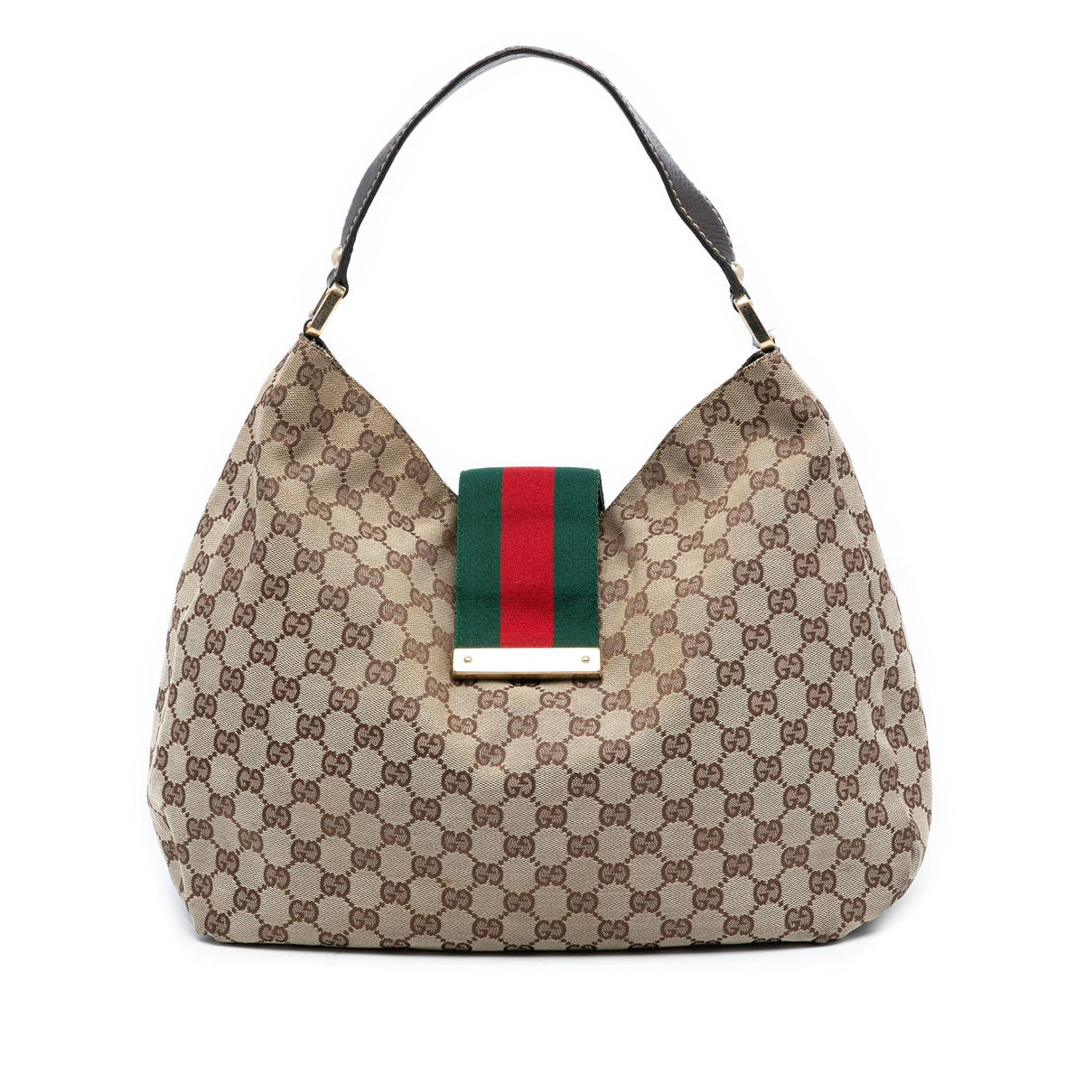 Gucci GG Canvas Web New Ladies Hobo