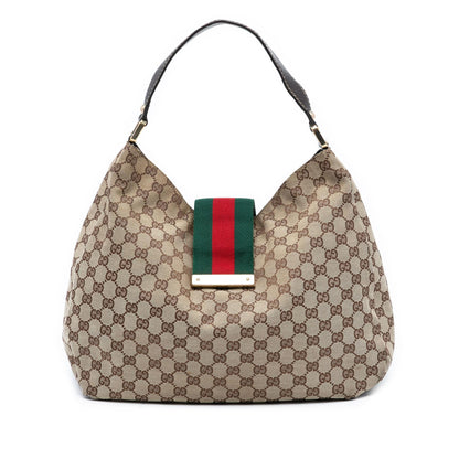 Gucci GG Canvas Web New Ladies Hobo