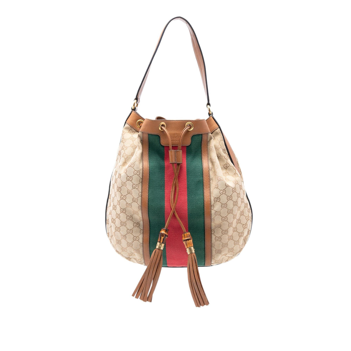 Gucci GG Canvas Web Rania Drawstring Hobo