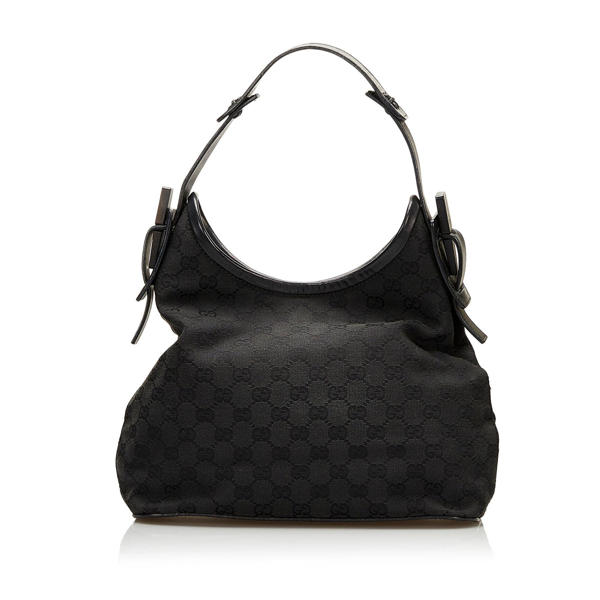 Gucci GG Canvas Wooden Accent Hobo (SHG-35943)
