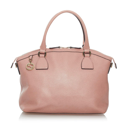 Gucci GG Charm Dome Leather Satchel (SHG-29691)