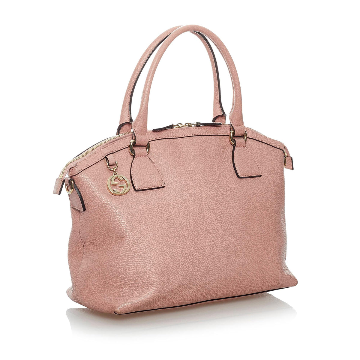 Gucci GG Charm Dome Leather Satchel (SHG-29691)