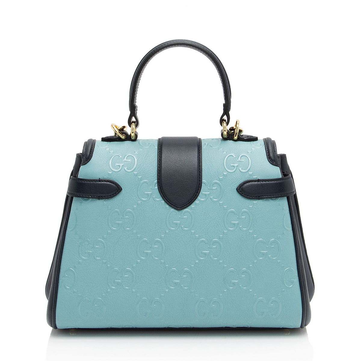 Gucci GG Debossed Leather Small Top Handle (SHF-ur1BGP)