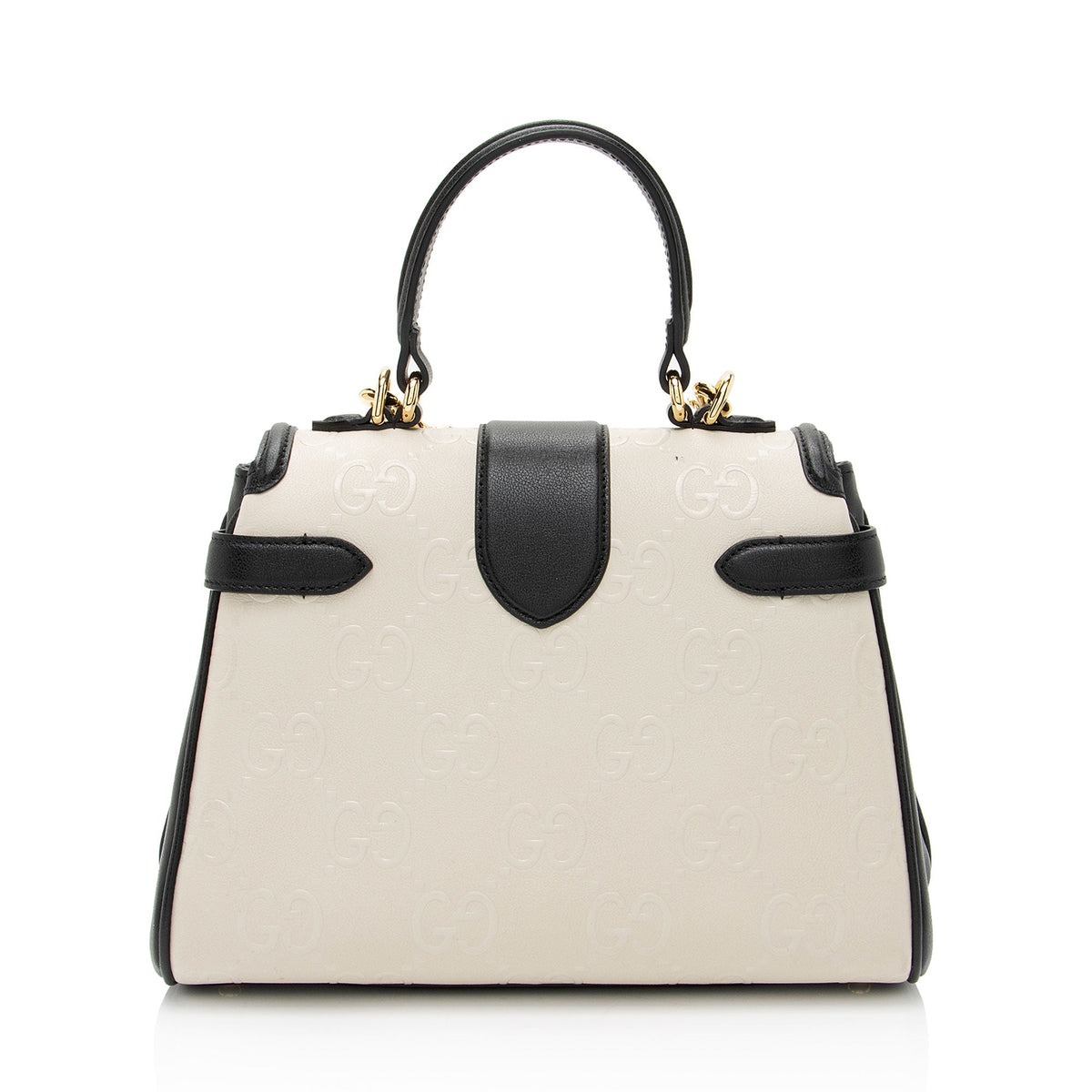 Gucci GG Debossed Leather Small Top Handle (SHF-hGmUB9)