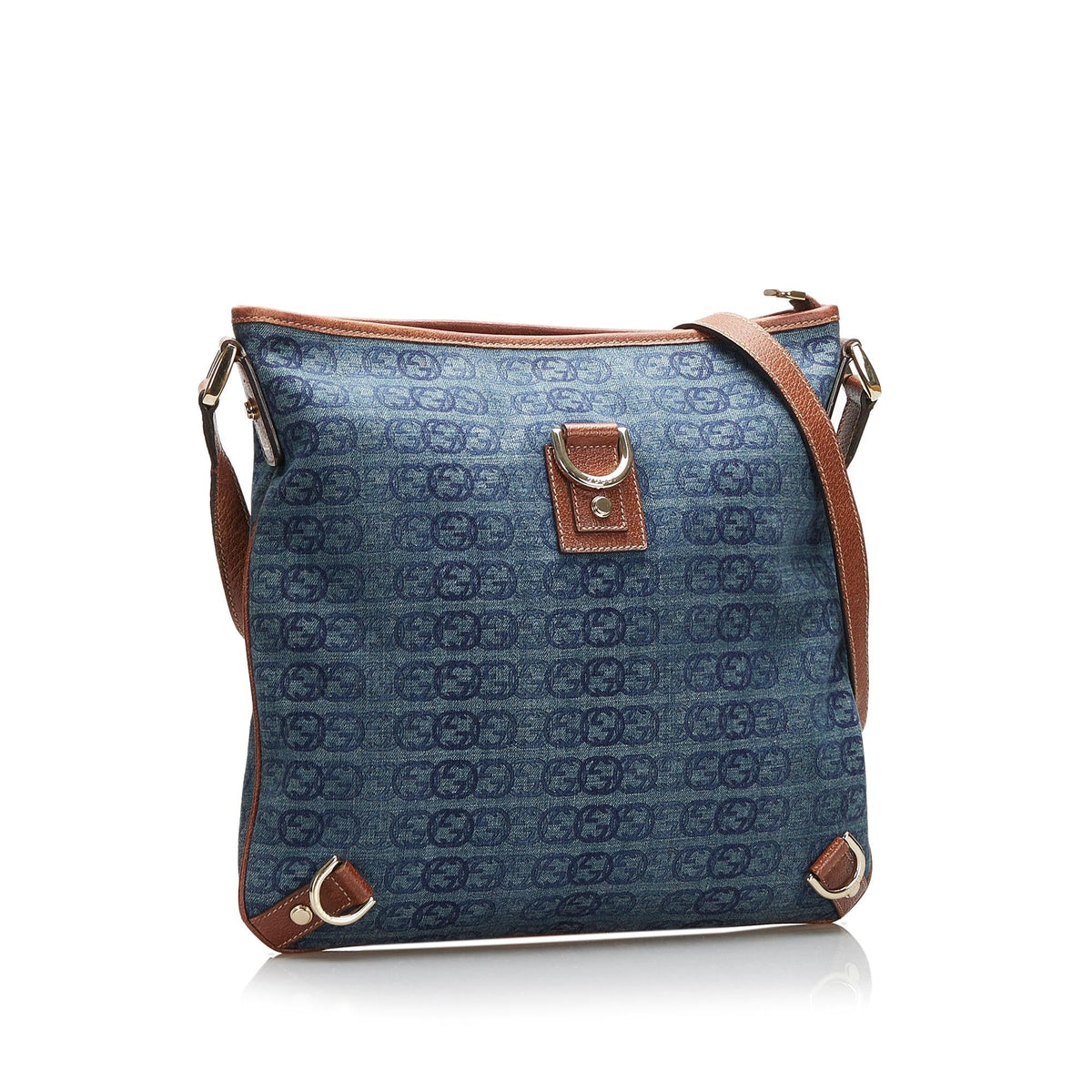 Gucci GG Denim Abbey D-Ring Crossbody Bag (SHG-s6O12R)