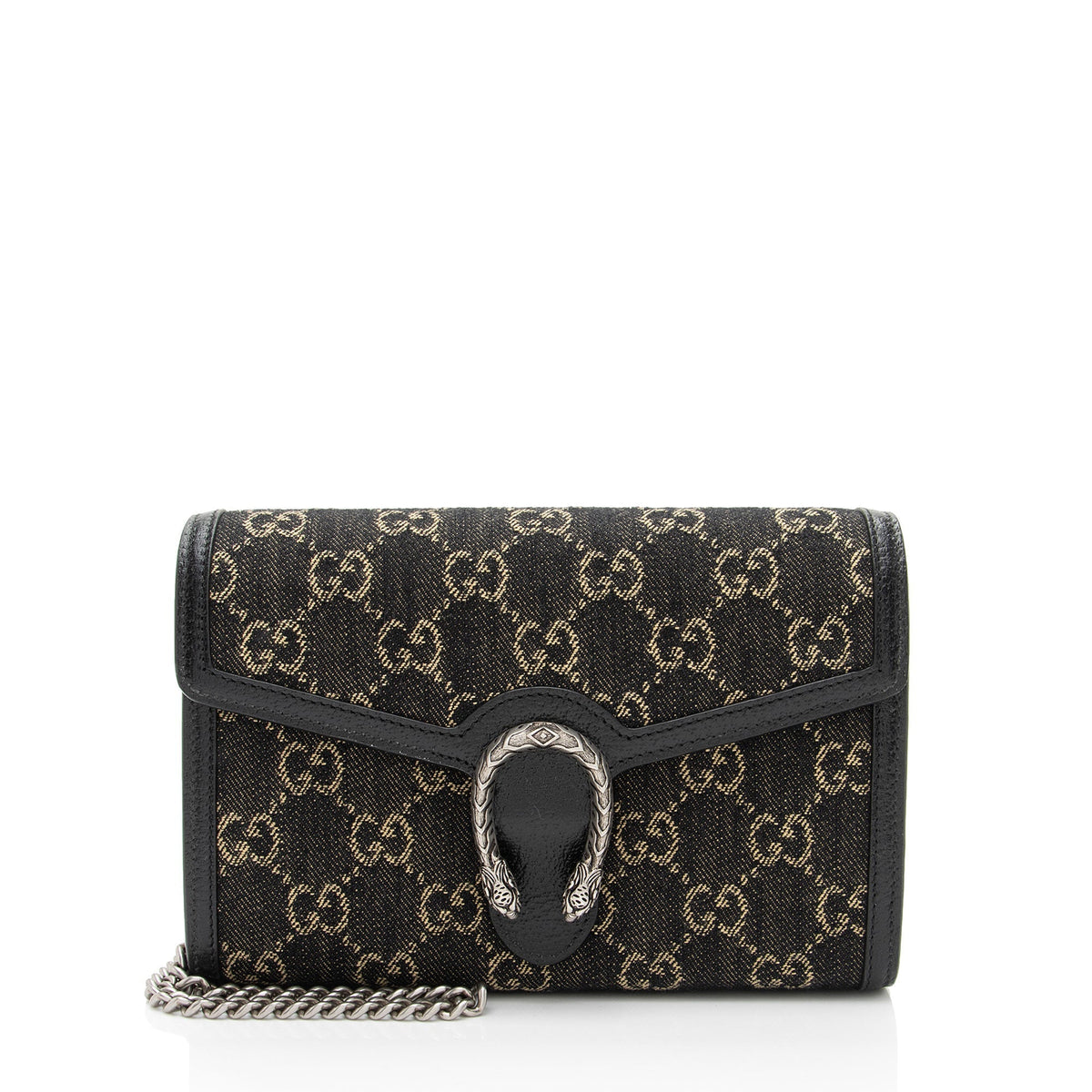 Gucci GG Denim Dionysus Chain Wallet (SHF-Y4jnLT)