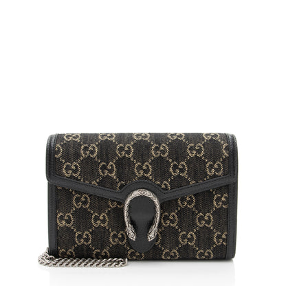 Gucci GG Denim Dionysus Chain Wallet (SHF-Y4jnLT)
