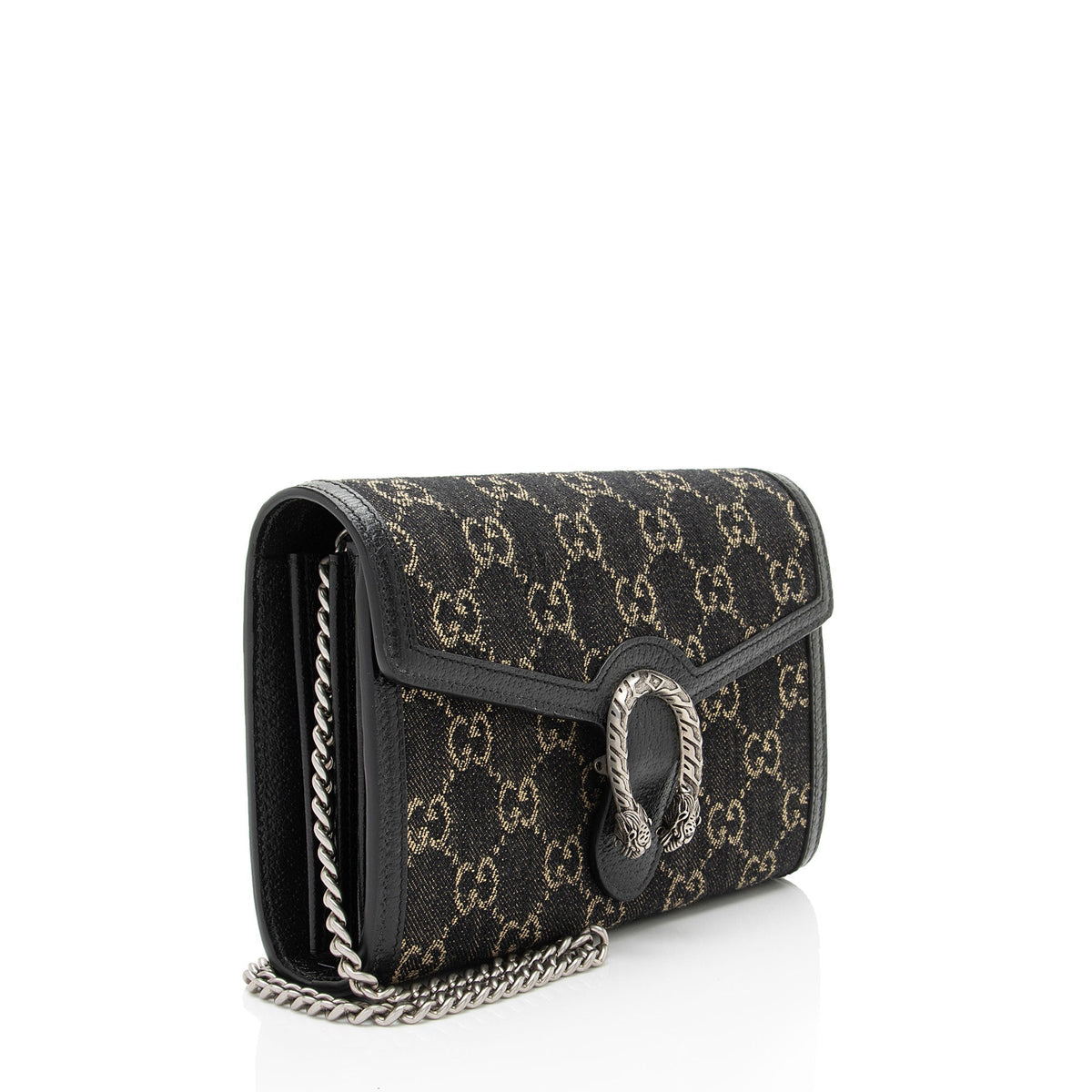 Gucci GG Denim Dionysus Chain Wallet (SHF-Y4jnLT)