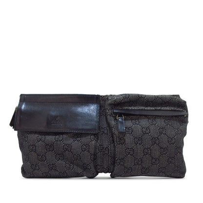 Gucci GG Denim Double Pocket Belt Bag (SHG-9qTC5e)