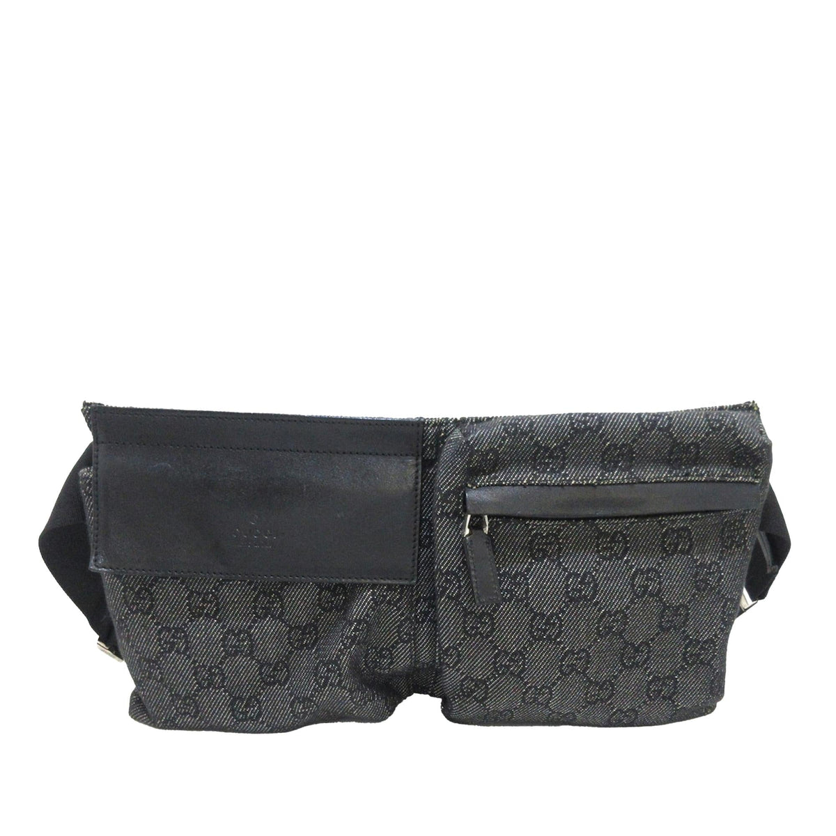 Gucci GG Denim Double Pocket Belt Bag (SHG-7wlRCP)