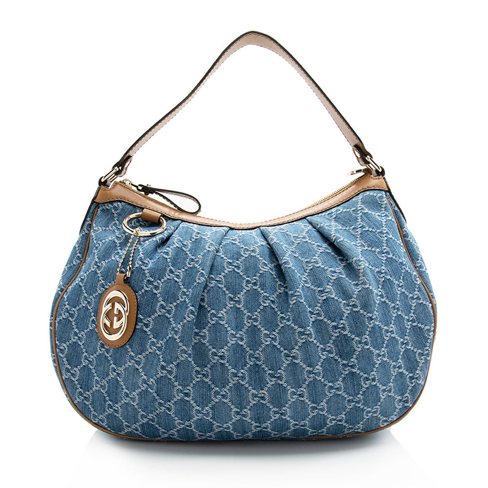 Gucci GG Denim Sukey Hobo (SHF-22174)