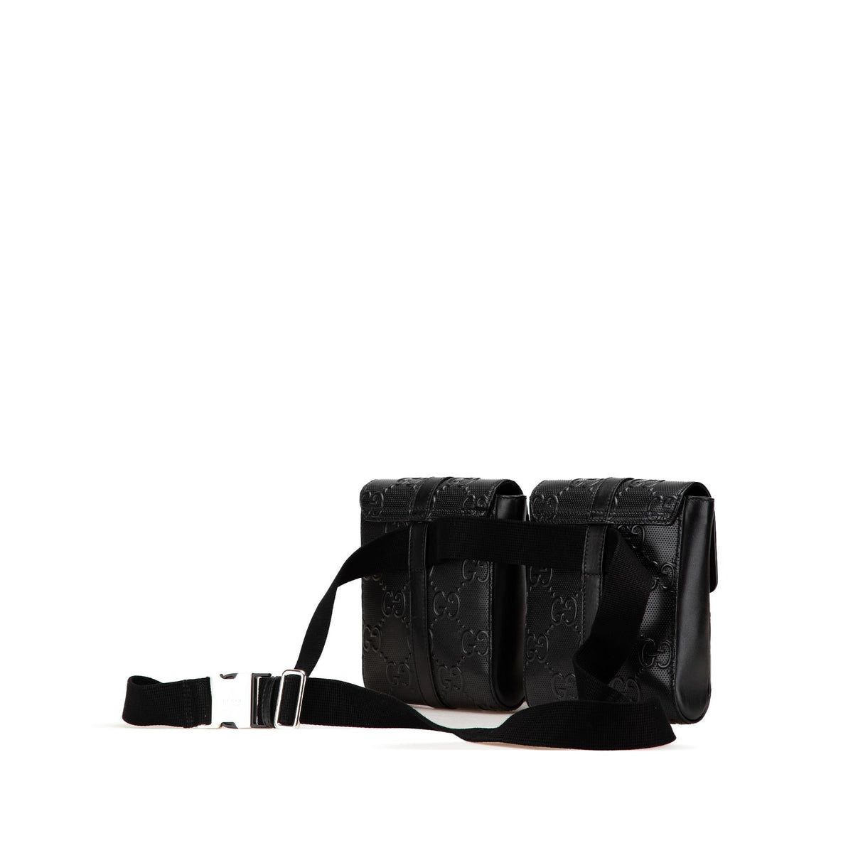 Gucci GG Embossed Perforated Double Belt Bag