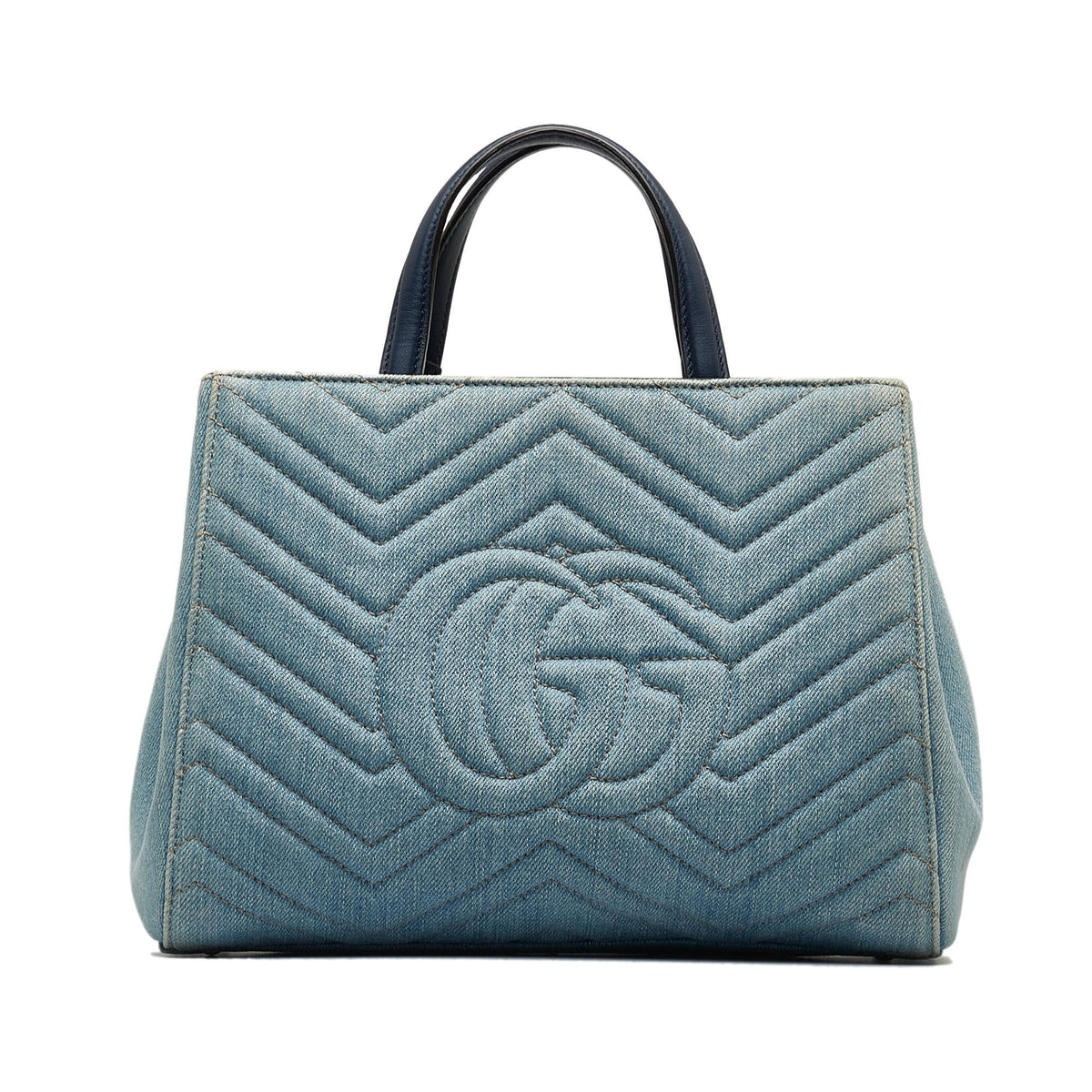 Gucci GG Marmont Denim Satchel (SHG-i403pj)