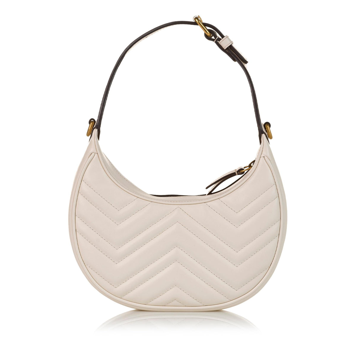 Gucci GG Marmont Half Moon Shaped Matelasse Leather Satchel (SHG-34298)
