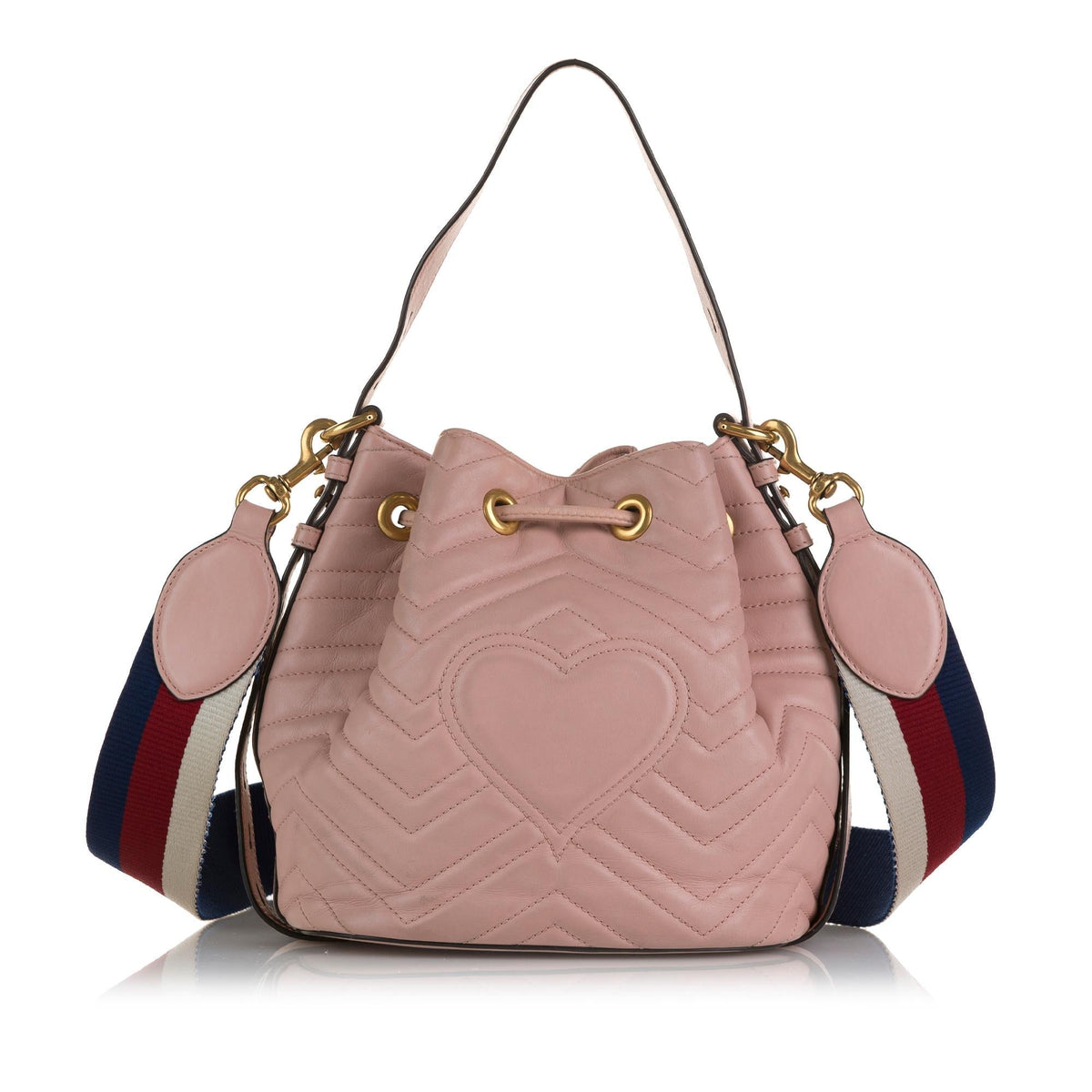 Gucci GG Marmont Web Bucket Bag (SHG-QWqd0K)