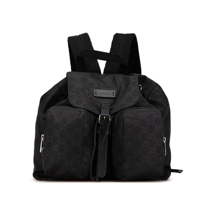 Gucci GG Nylon Double Front Pocket Backpack