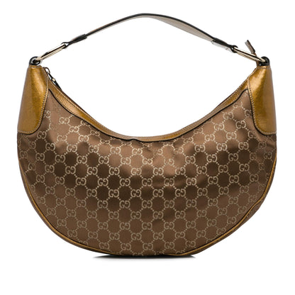 Gucci GG Satin Half Moon Hobo Bag (SHG-f8SFVJ)
