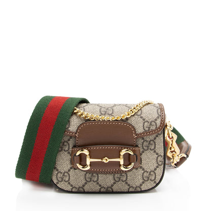 Gucci GG Supreme 1955 Horsebit Web Strap Wallet (SHF-XpjO67)
