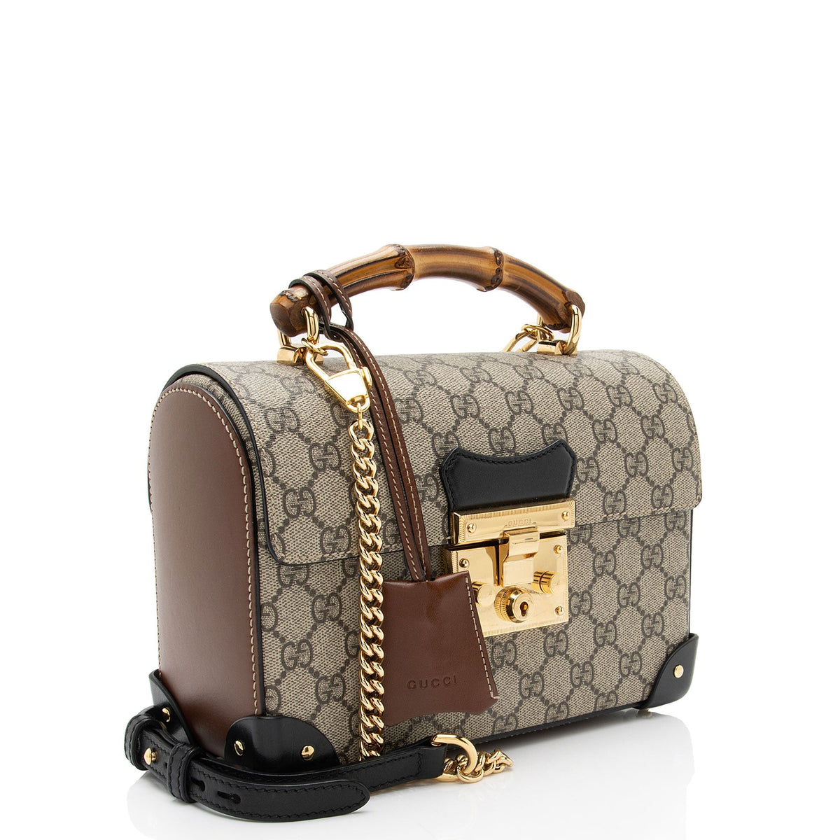 Gucci GG Supreme Bamboo Padlock Top Handle