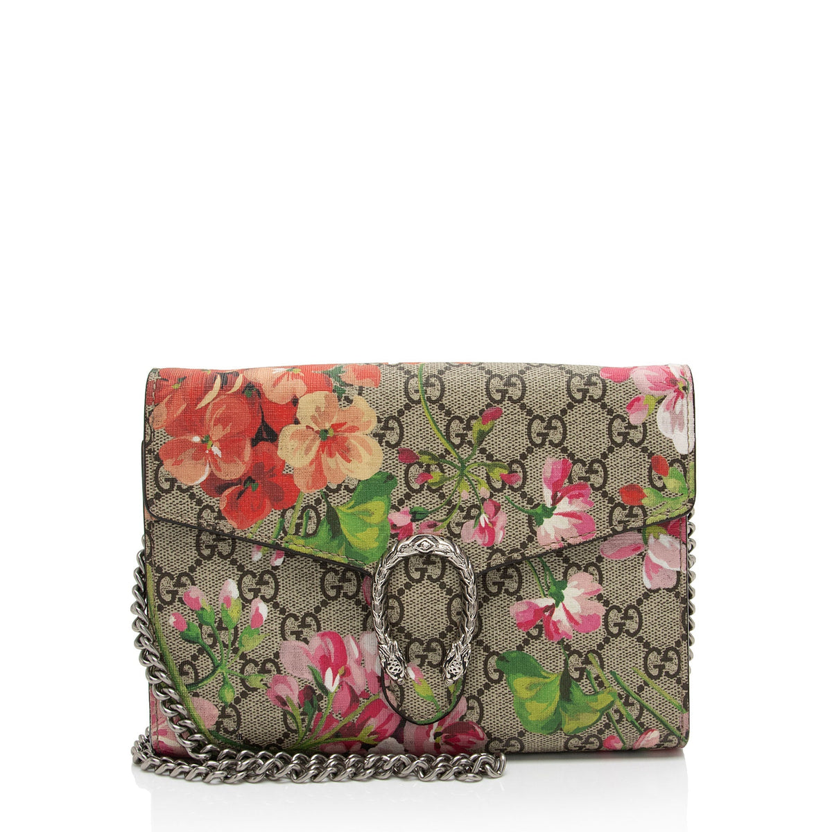 Gucci GG Supreme Blooms Dionysus Chain Wallet (SHF-zbUbcd)