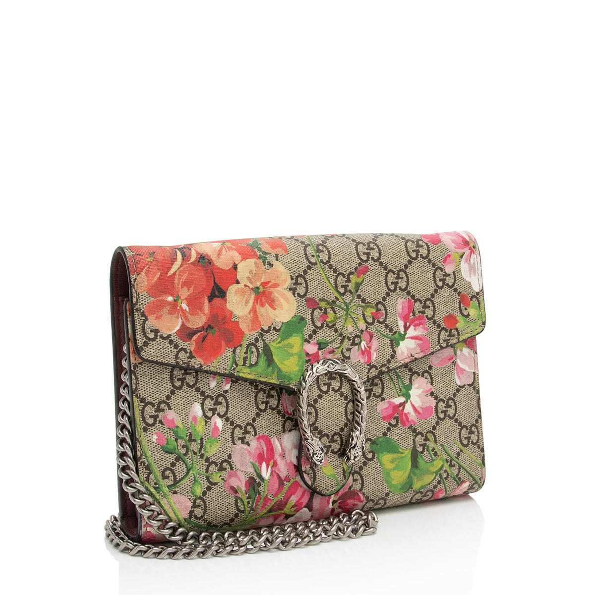 Gucci GG Supreme Blooms Dionysus Chain Wallet (SHF-zbUbcd)