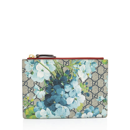 Gucci GG Supreme Blooms Zip Pouch (SHF-W5F9OF)